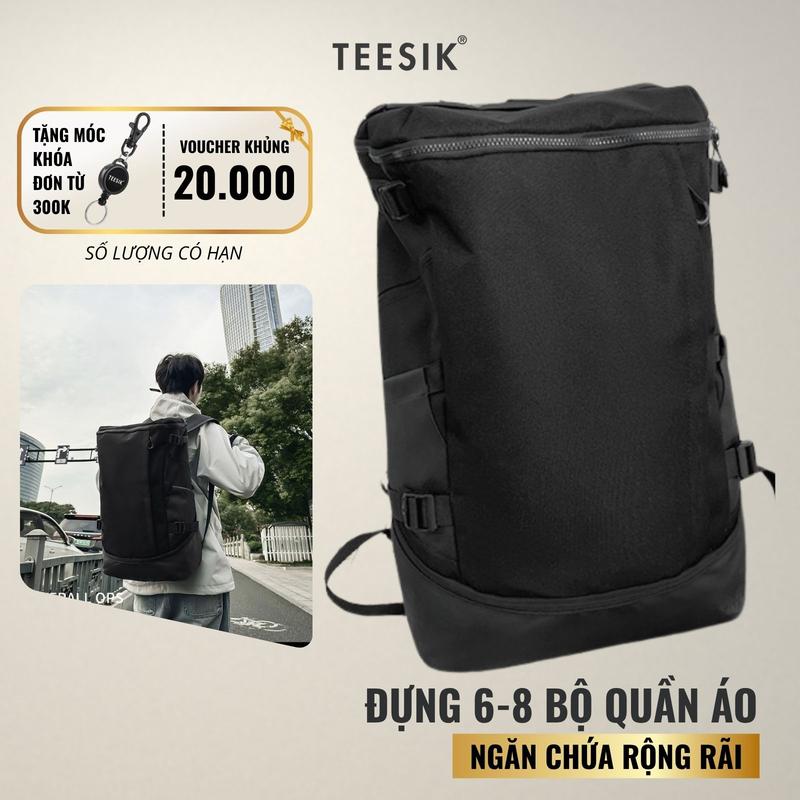 Balo nam balo nữ du lịch TEE SIK ba lo di du lịch nam đen chống nước nhiều ngăn đựng laptop 17 inch đi học đi làm BL09 ba lô