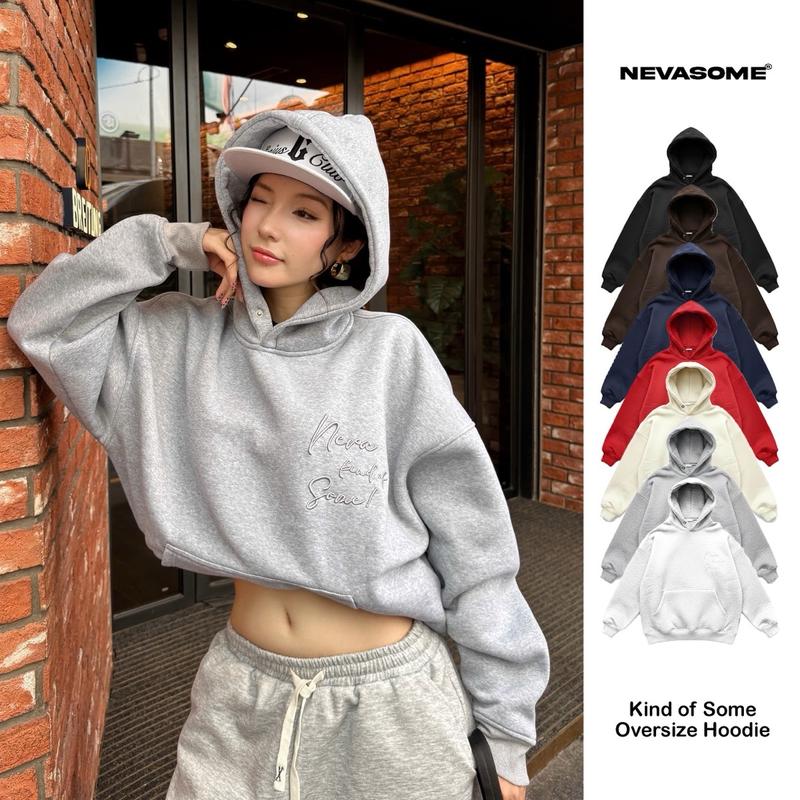 KHÔNG XÙ Áo HOODIE Neva Kind Of Some Nỉ Bông Thêu Nổi 7 Màu 350 gsm Oversize Nevasome Dài Tay Nam Nữ