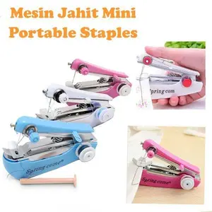 Mesin Jahit Tangan Portable Mini Staples Manual Handheld Sewing Machin Alat Jahit Portable