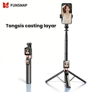 FUNSNAP CL07 Tongsis dengan Layar Casting Bluetooth untuk Selfie & VlogMengatasi masalah tidak bisa melihat posisi diri saat selfie sendirian.