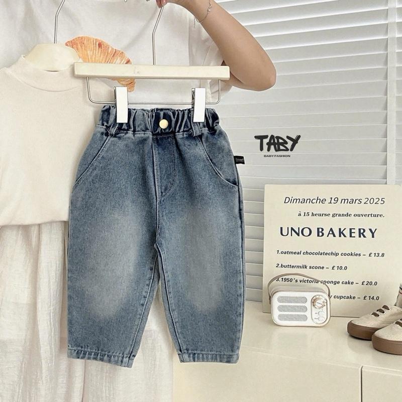 [TABY] Quần jeans phối túi bé trai, thiết kế form baggy, chất liệu jeans co giãn mướt mịn cho bé đi học đi chơi 10-23kg 4602QDB
