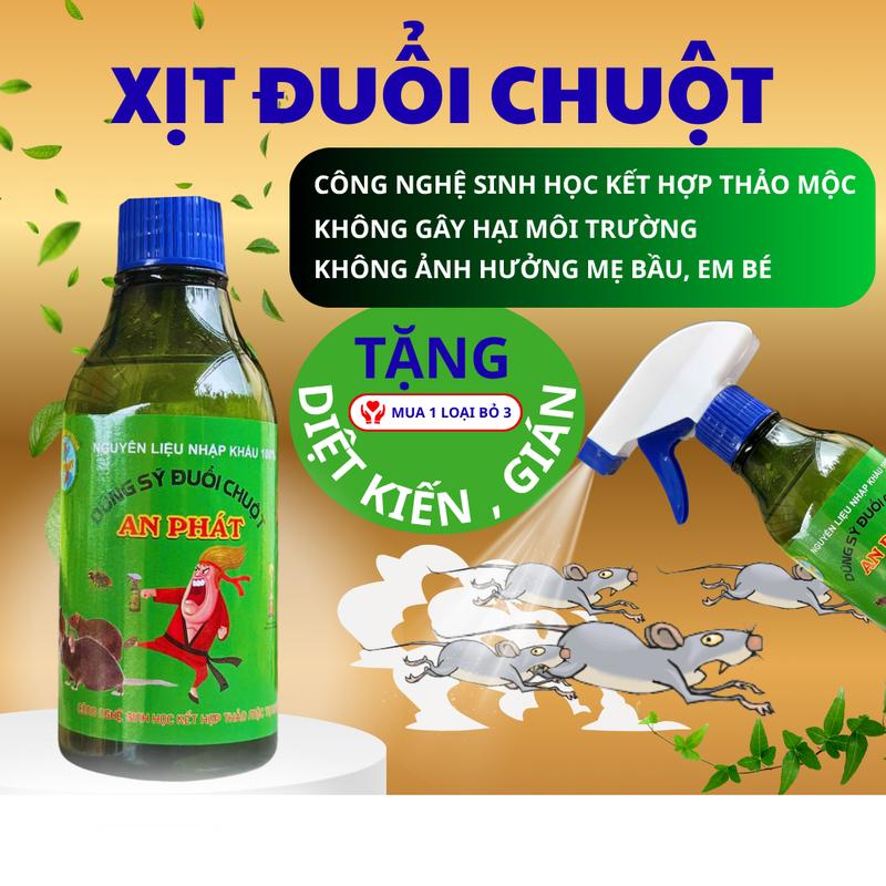    XỊT ĐUỔI CHUỘT   Chai 300ml Tinh chất thảo dược đuổi chuột Tặng diệt kiến gián.. Tiết kiệm  Hiệu quả 