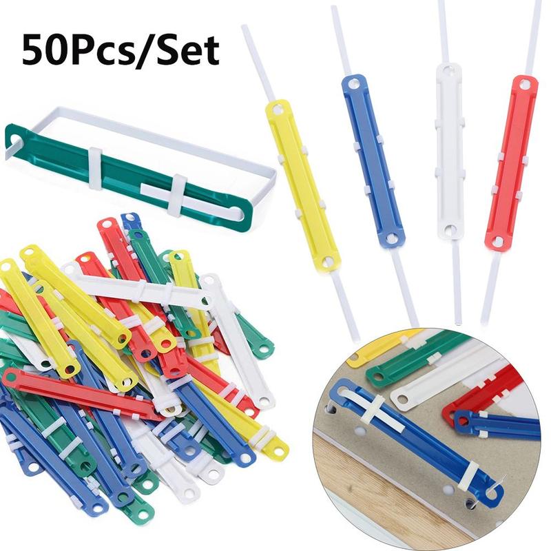 Product Introduction of 50pcs/Set Stationery Supplies Notebook Binding Hoops Notepad Binding Clip Loose-leaf File Folder Hinged Rings Document Fasteners 12