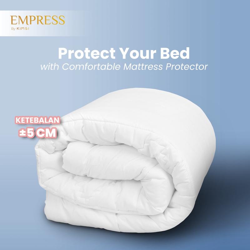 Mattress Topper Protector Mattres protektor Foam Uk 90x200  120x200  160x200  180x200  200x200 Silikon 9Oz Matras Pelindung Kasur Warna Putih 7