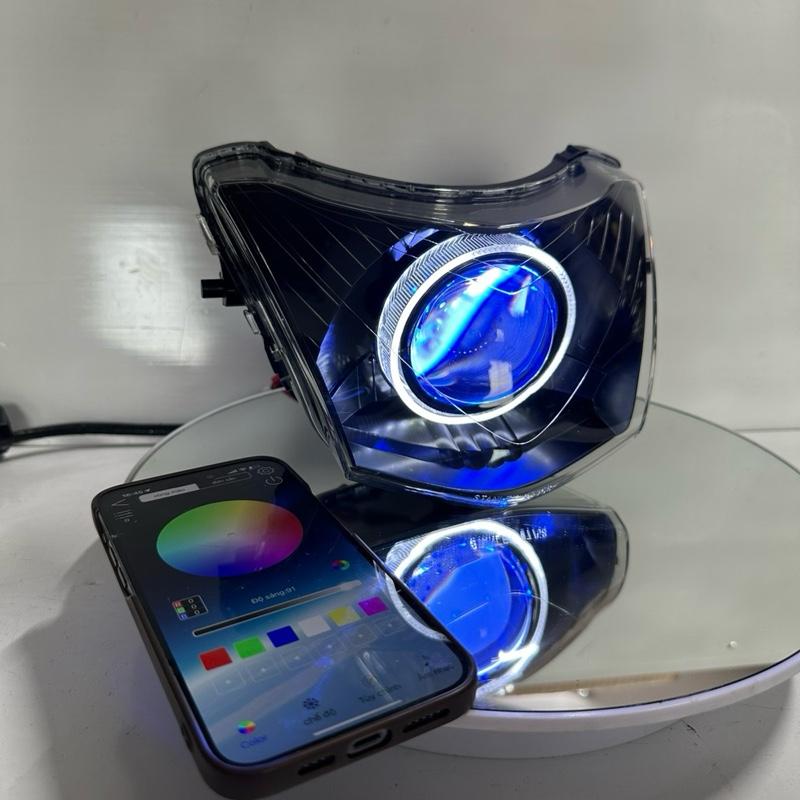 Pha Đèn Wave Độ Bi KZ S600 Pro V2 Lắp Wave 50-100-110 Từ Năm 2006 - 2025 Công Xuất 75W , Vòng 3D Trắng Mắt Quỷ Đổi Màu , Tặng Kèm Dây Nguồn Bi Cầu ( Bảo Hành 2 Năm )