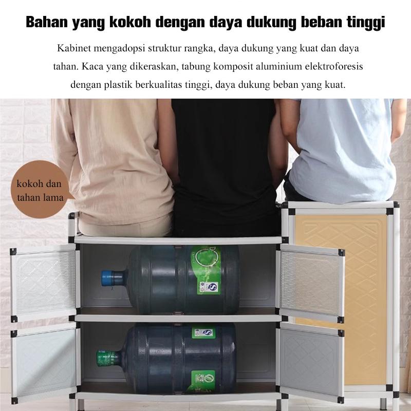 Rak kompor dapur kabinet kompor gas stainless steel rumah tangga paduan aluminium rumah tangga satu kabinet sederhana 7