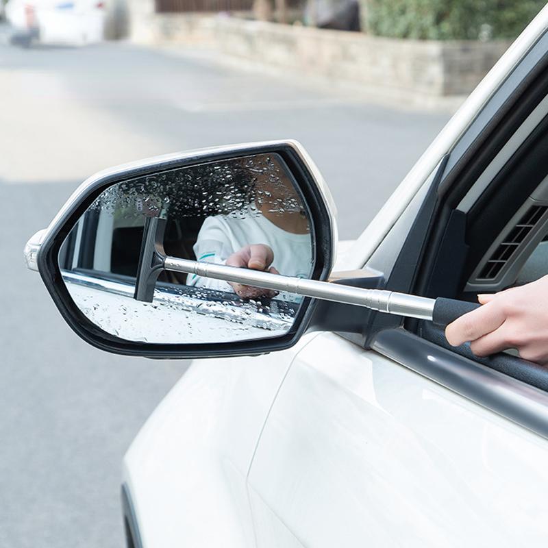 Product Introduction of Telescopic Rearview Mirror Squeegee Retractable Double-side Rod Window Cleaner Squeegee Wiper Brush Glass Cleaning Tool 17