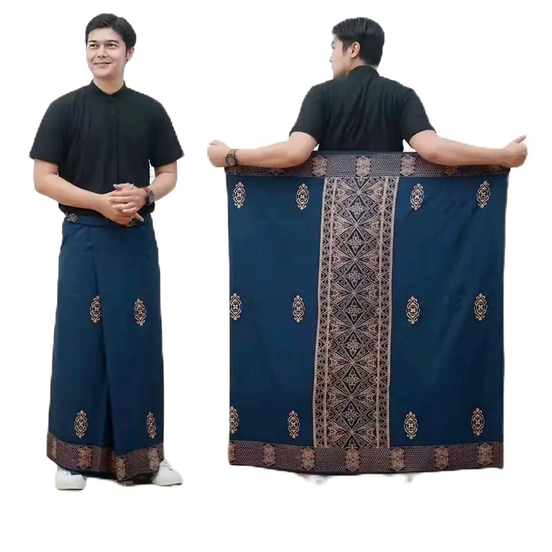 sarung batik nusantara sarung gus iqdam sarung santri sarung samping warisan budaya nusantara Muslim Pria Katun murah warna hitam lebaran Lembut Nyaman Seragam Dewasa Tenun Motif sarwon Kain Kombinasi 3