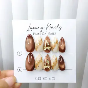 Press On Nails/ Kuku runcing free perlengkapan kuku