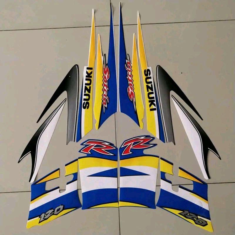 striping suzuki satria 120 r 2004 2005 2tax Malaysia hiu biru putih body standar berkualitas Motorcycle Kendaraan 2