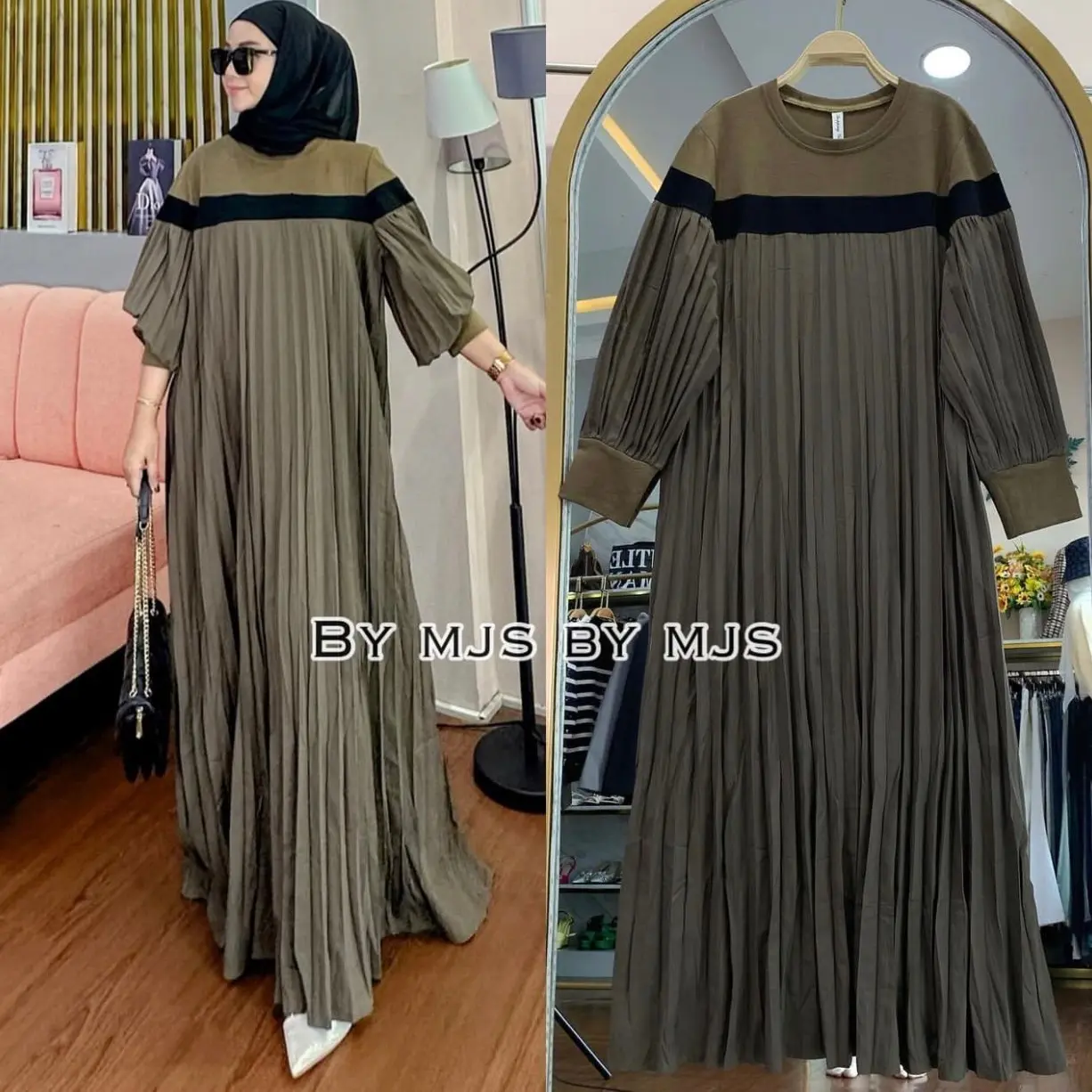 FADILA DRESS JERSEY MIX COMBED PLISKET PREMIUM ELEGANT