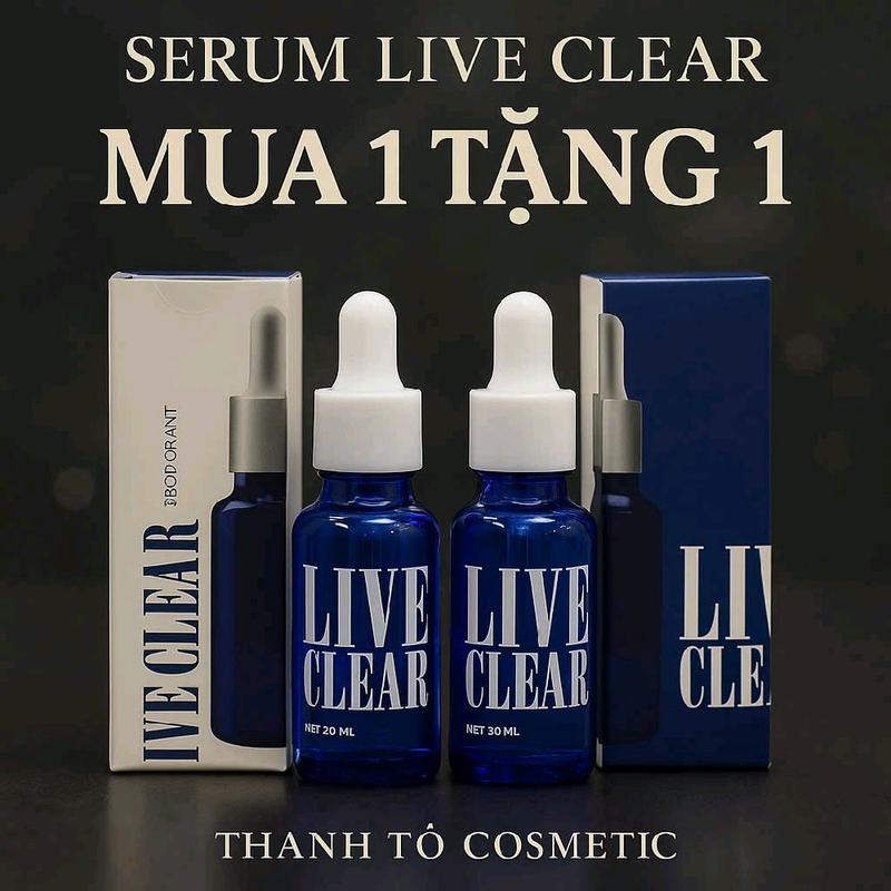 Khuyến Mãi [1 Tặng 1] Serum Nách Live Clear| Thanh Tô Cosmetic - Thơm Tho Khô Thoáng - Khử Mùi Hôi và Giảm Mồ Hôi Vùng Nách, Chân, Tay