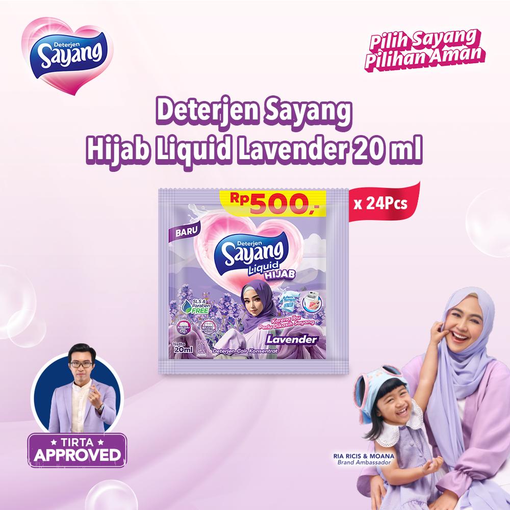 Sayang Lavender Hijab Liquid Deterjen 20ml x 24 Sachet - Single (1pcs)