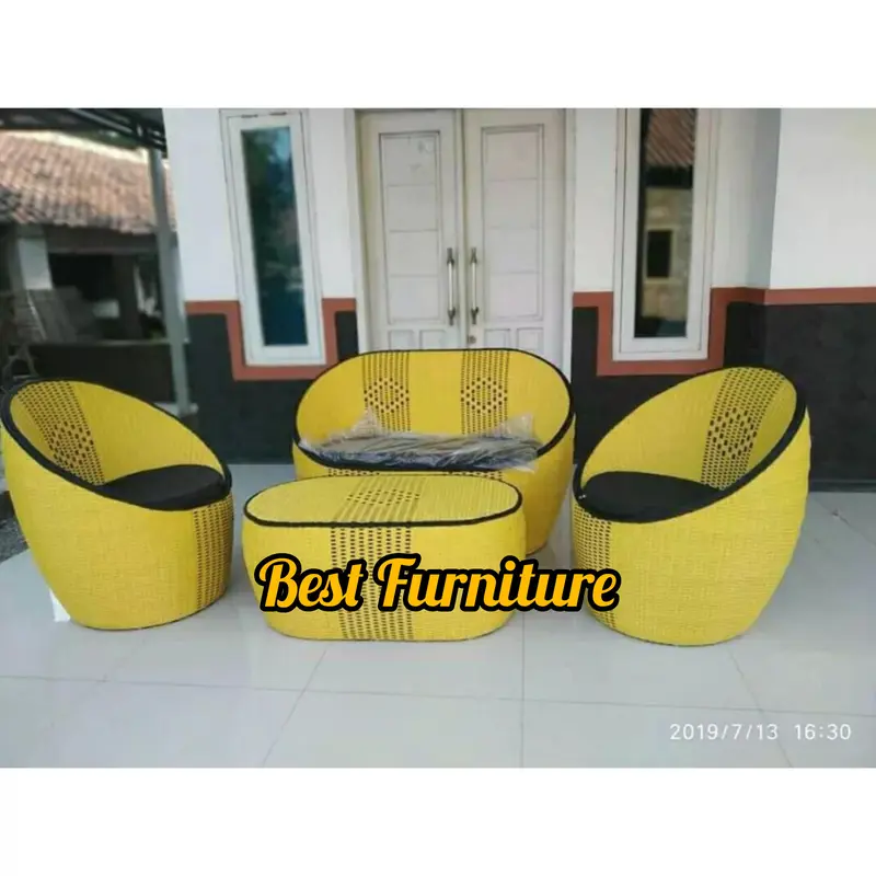 Set Kursi Sofa Korsi Bangku Duduk Meja Teras Malas Santai Empuk Anyaman Rotan Sintetis Gentong Putri Untuk Teras 1 set Modern Mewah Ruang Tamu Rooftop Original Minimalis 4