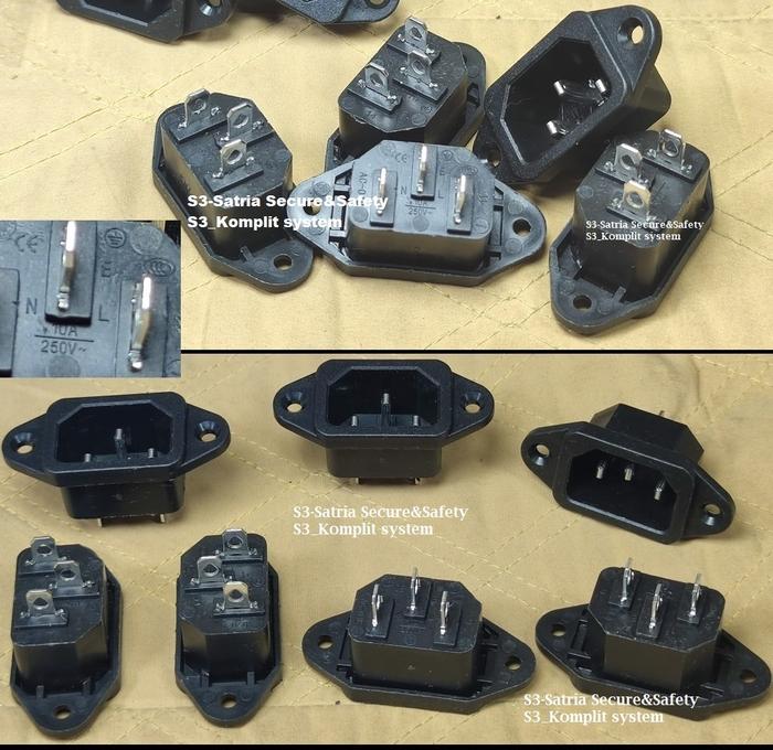 AC-04B socket Jack AC Komputer in input inlet (minimal 10pcs bisa klik lebih dari 10 pcs ) Sasis C14