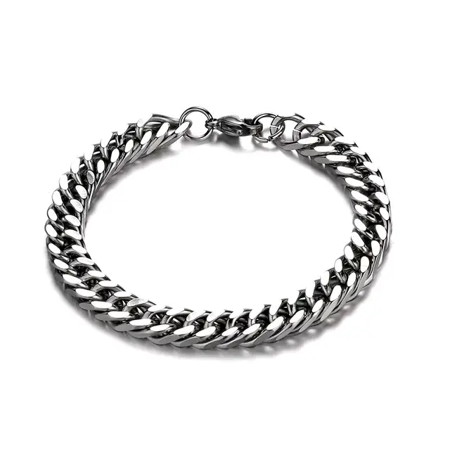 Gelang rantai titanium baja pria anti karat