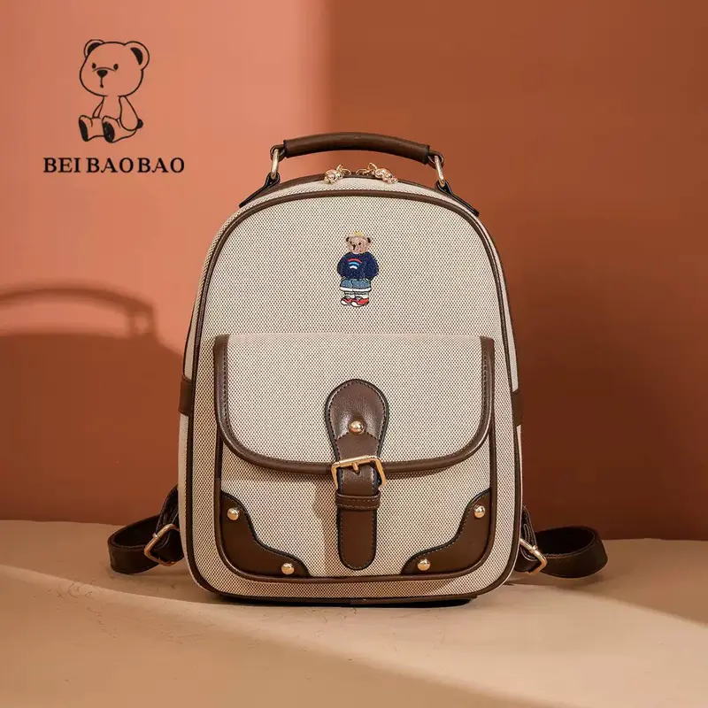 discount leather backpacks Backpack, multiple pockets and zipper by OAK & ELK TAN Boho Made in the USA Color:Salmon RRL - Riley Leather