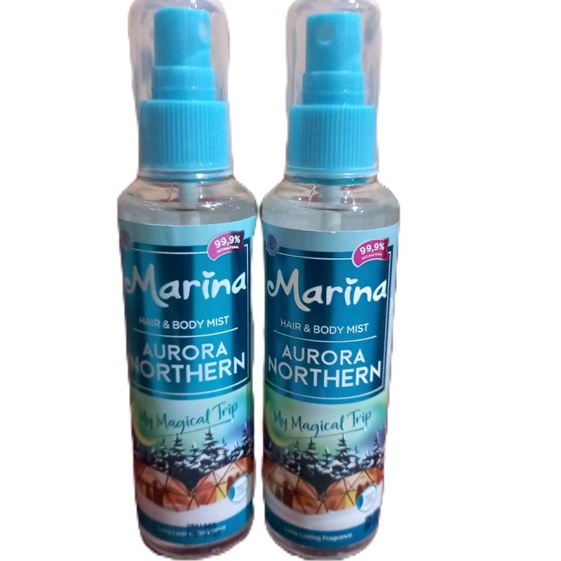 PARFUM Marina Hair and Body Mist botol isi 100ml Hijab Wonderfull  Mandalika Hijab Fairy AuroraNorthern botol
