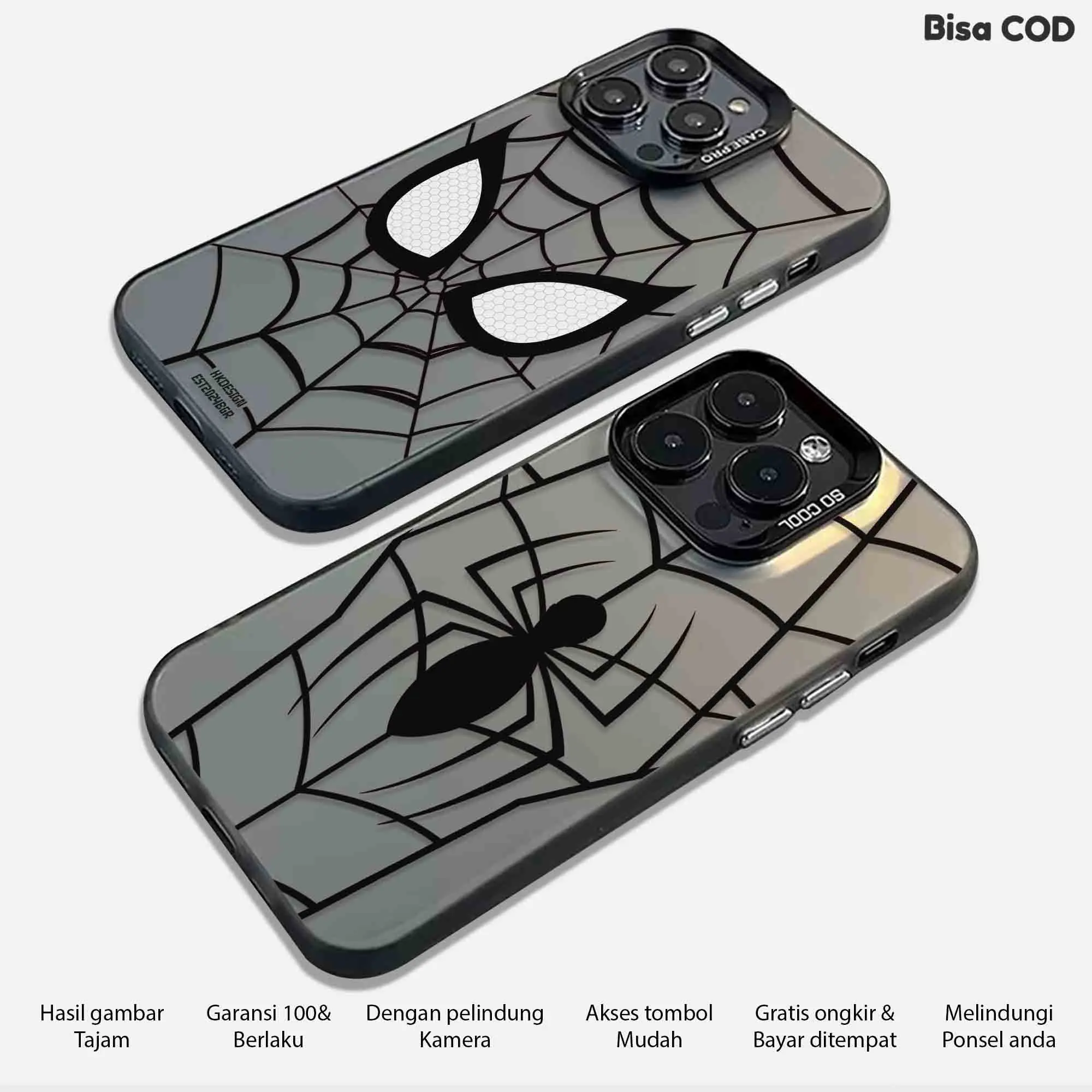 Kesing Hp Case IMD - Casing TECN* Hologram Silikon Premium dengan Pelindung Kamera dan TPU Lembut - Handphone, Ponsel Motif SPDRMN