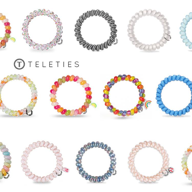 TELETIES - Bộ sưu tập Màu sắc Sắc nét | Dây tóc Spiral Bám chắc, Chống nước, Không để Lằn | Dây buộc tóc hoàn hảo, Dây thun tóc, Kẹp tóc đuôi ngựa cho Phụ nữ & Bé gái (Có sẵn trong nhiều kiểu dáng và màu sắc)