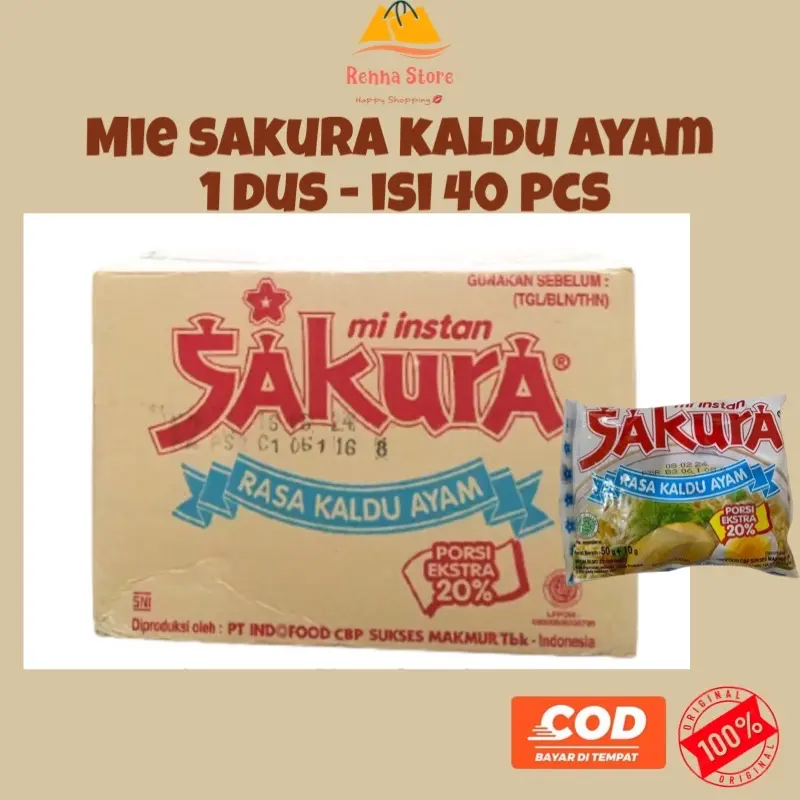 SAKURA Mie Kuah x EKOMIE Goreng 60gr (1dus isi 40pcs) Food Instan Noodles  Kari  PedasSoto CupMakanan Kuah Masakan