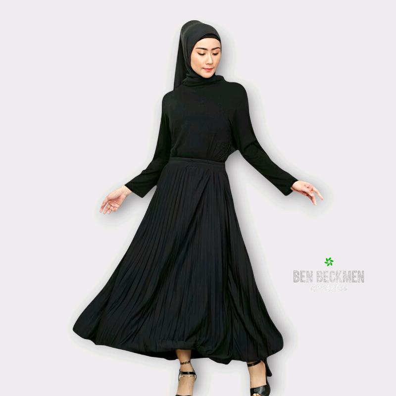 rok plisket wanita premium Cosebho Import Tebal, Halus, Adem Original Bacis Ben beckman rok wanita model 2025 Putih Basic Muslim Kerja outfit hijab 2