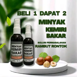 Beli 1 Dapat 2 Minyak Kemiri Bakar Original Asli  khas aceh 60ml - Untuk Penumbuh Rambut Jenggot Kumis Alis / Mencegah Uban / Skin and Haircare Serum Perawatan Rontok Menumbuhkan Lebat Penghitam Kering