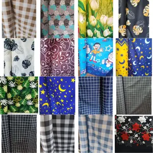 Kain / Bahan Katun Harga Meteran Motif Kotak Bunga Karakter Abstrak Halus