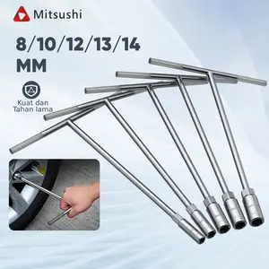Mitsushi Kunci Pas Soket T 8/10/12/13/14 mm - Set 5pcs Kuat & Tahan Lama Baja Vanadium Anti Selip Cocok untuk Berbagai Aplikasi Torsi