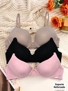 BR6064C *3 SUJETADORES DE piezas diseño escama - Ideal para regalar o consentirte a ti misma