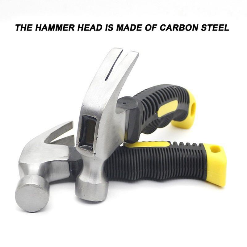 Product Introduction of Anti-shock and Non-slip Mini Claw Hammer Woodworking Plastic-coated Claw Hammer Multi-function Insta 41