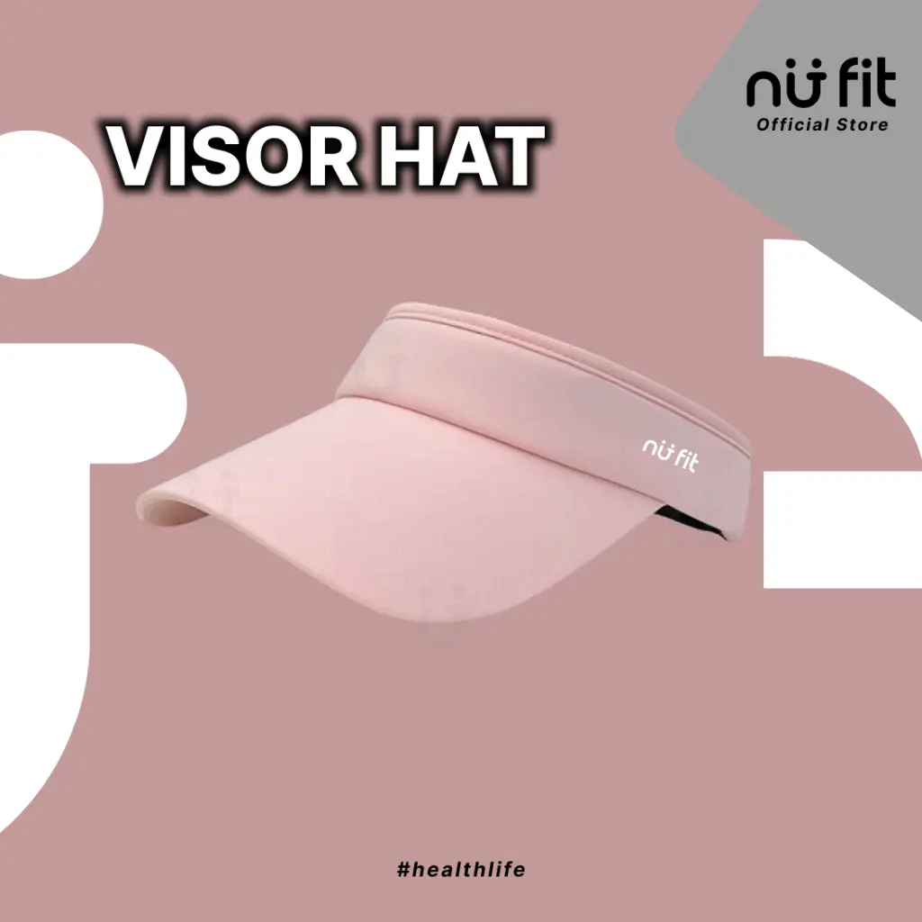 Nu Fit - Visor Topi Sport - Protection Sports Visor Hat -Topi Olahraga Wanita - Topi Tennis - Topi Golf Premium - Topi Tennis Murah - Topi Sport Adjustable - Topi Outdoor Sport UV UPF 50++ - Topi Senam Pink