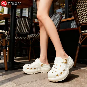 Sandal Slip-On Wanita Polos Fuji Berhak Tinggi Terbaru Trendy dengan Desain Sederhana dan Elegan untuk Gaya Sehari-hari - Shoes sandal  eva  wanita