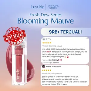 FEYRELY Fresh Dew Tint 4,5ml - 04 Blooming Mauve Lip Tint Glossy Plumpy Moist Tahan Lama dan Cocok untuk Bibir Gelap  Liptint Liquid