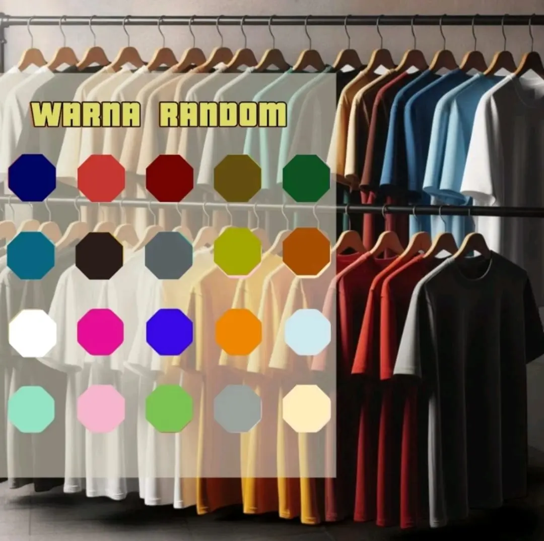 kaos pria wanita 2 pcs 50 Ribu distro model terbaru ukuran m l xl jumbo motif simple bahan semi Katun Tebal Baju Dewasa
