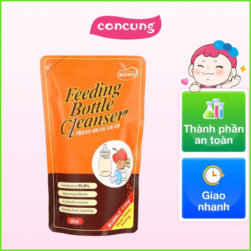 giá sốc Nước rửa bình sữa Wesser Túi 500ml