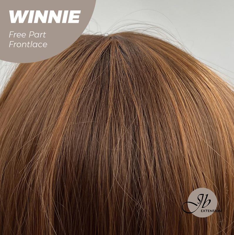 JBEXTENSION【UK】26 Inches Copper Curly Fiber X, Tangle Less Pre-Cut Free Part Frontlae Glueless Wig WINNIE 5