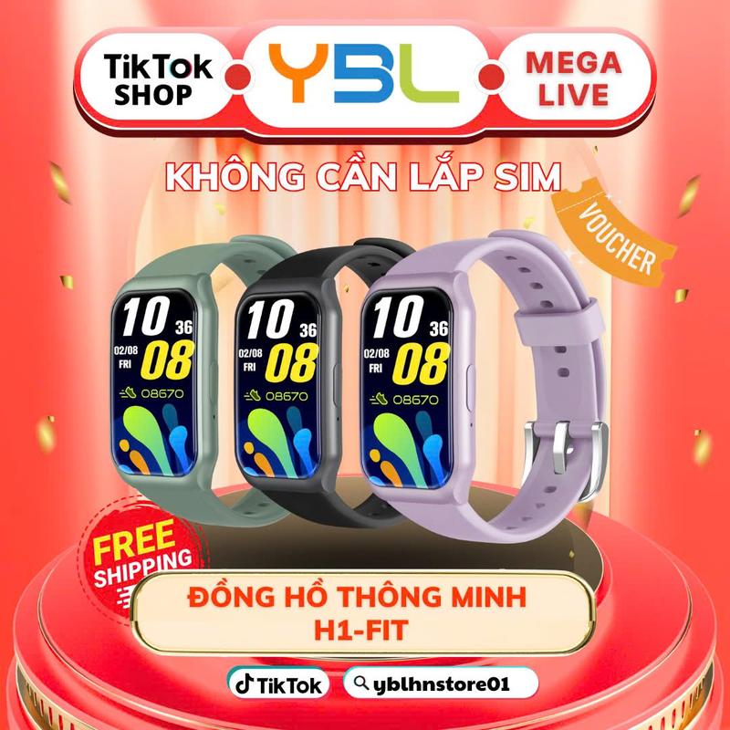 01 YBL Vòng Đeo Tay Thông Minh H1 Fit 1.45inch Nhận Thông Báo Tin Nhắn Nghe Gọi 2 Chiều Theo Dõi Bài Tập Nghe Nhạc Theo Dõi Nhịp Tim Giấc Ngủ Thời Trang