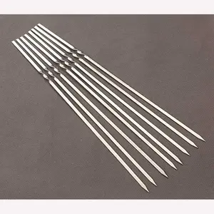 Tusuk Sate Besi Anti Karat Kuat Tahan Panas dan Tidak Lengket Barbeque BBQ Bahan Stainless Steel