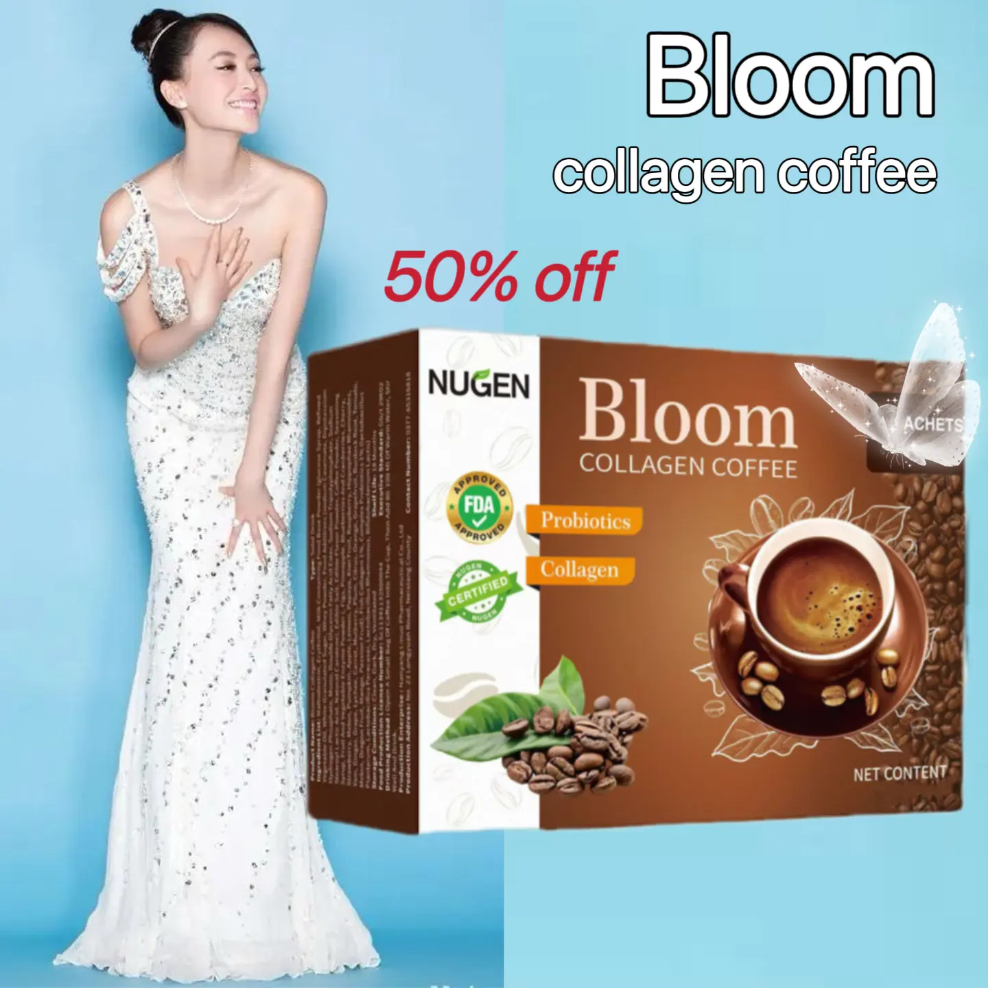 26-1[COD]Bloom collagen coffee,BLOOM Kopi Kolagen Mekar, Minuman Padat, Kopi Instan, Kopi Hitam