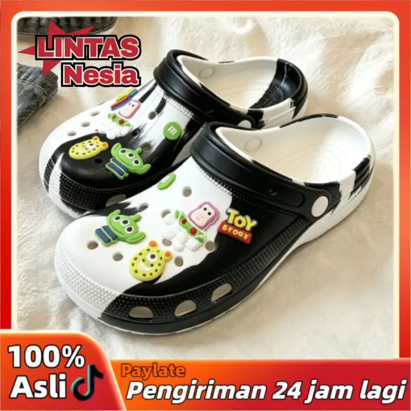 LintasNesia - Sandal Pria Sandal Wanita Clog Sandal Baim Dewasa Cewe Cowo Flat Kekinian Jibits Karakter Lucu Sandal Santai Terbaru