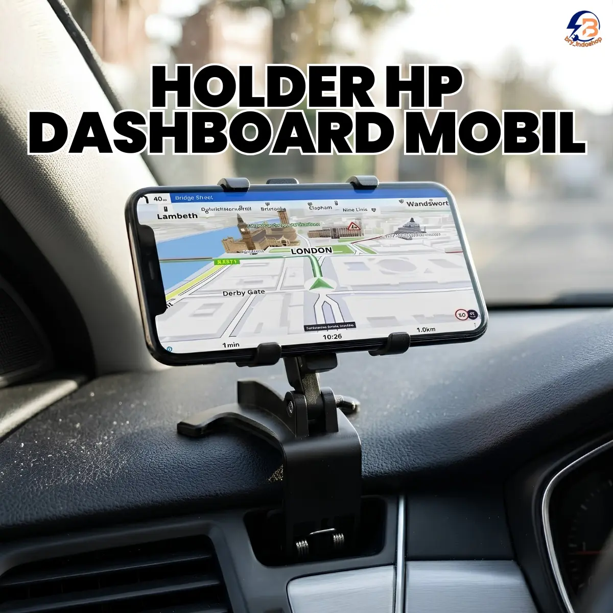 HOLDER HP DASHBOARD MOBIL-BISA DIPUTAR 360°,AMAN & KUAT