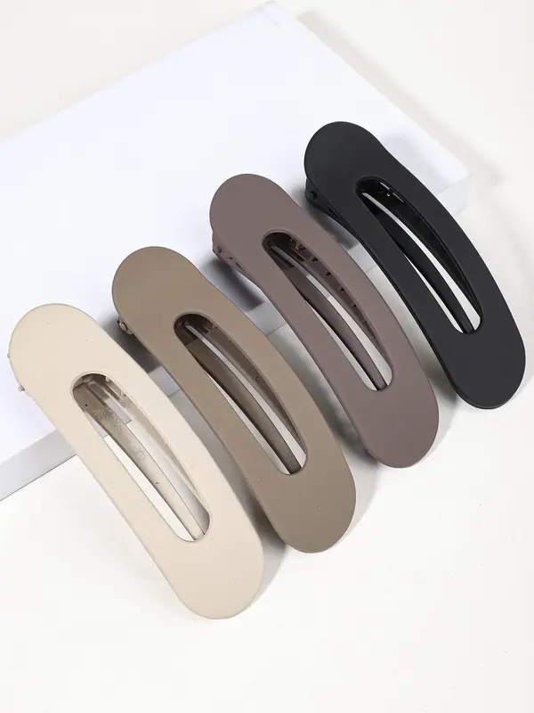 Solid Color Hair Clip, Casual Simple Hair Accessories for Women & Girls, Minimalist Headwear Suitable for Thick Hair 3