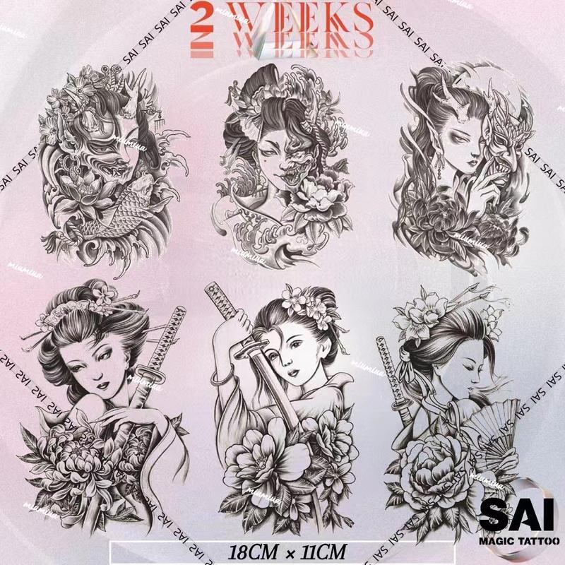 Miếng dán hình xăm tạm thời 19CM×21CM chống thấm nước lâu trôi lên đến 2 tuần