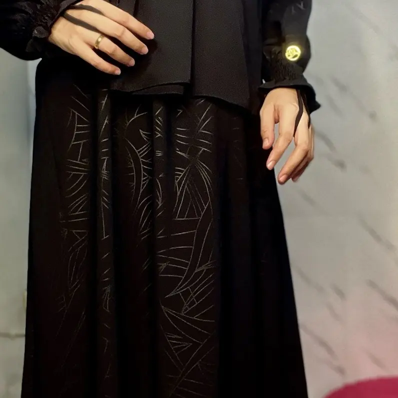 Abaya Aliyyah Abstrak Embos Muslim Wanita Gamis 4