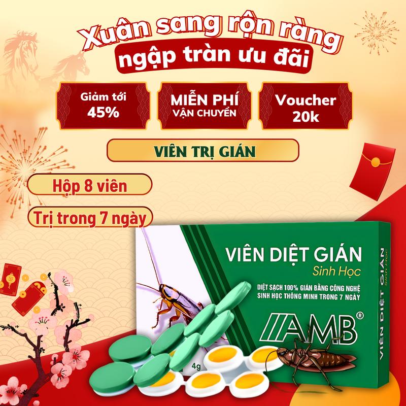 Combo 3 hộp viên diệt gián sinh học AMB Viên trị diệt gián Đức hiệu quả nhanh chóng an toàn sức khỏe hộp 8 viên. xịtổgián Household Cleaners đồ vệ sinh nhà cửa vien diet gian