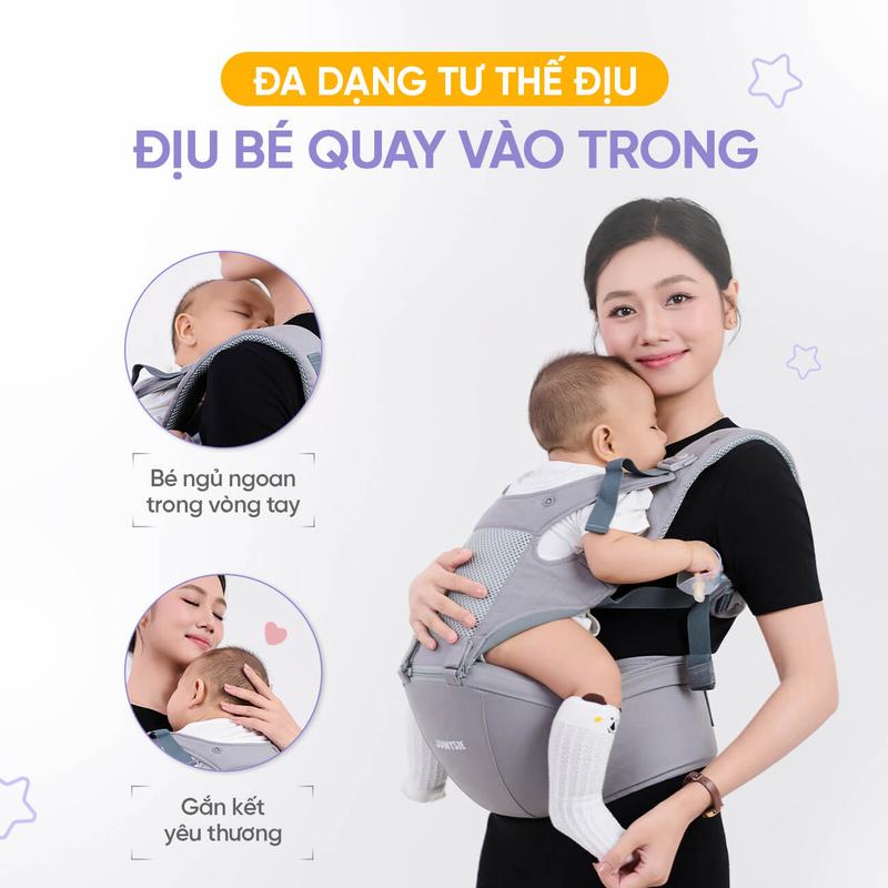 Địu Ngồi M8 Jumysie Cao Cấp – Êm Nhẹ, Trợ Lực Tốt, Siêu Thoáng Cho Bé Từ Sơ Sinh Đến 36 Tháng | BigBuy360 - bigbuy360.vn