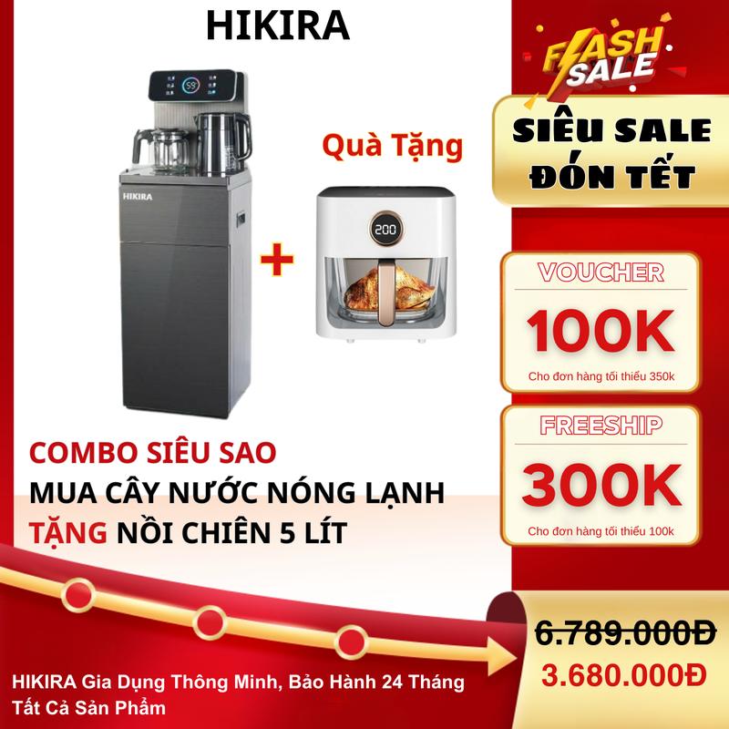 COMBO SIÊU SAO - Mua Cây Nước Nóng Lạnh Tặng Nồi Chiên 5 LÍT - Thiết Kế Sang Trọng, Làm Nóng Nhanh