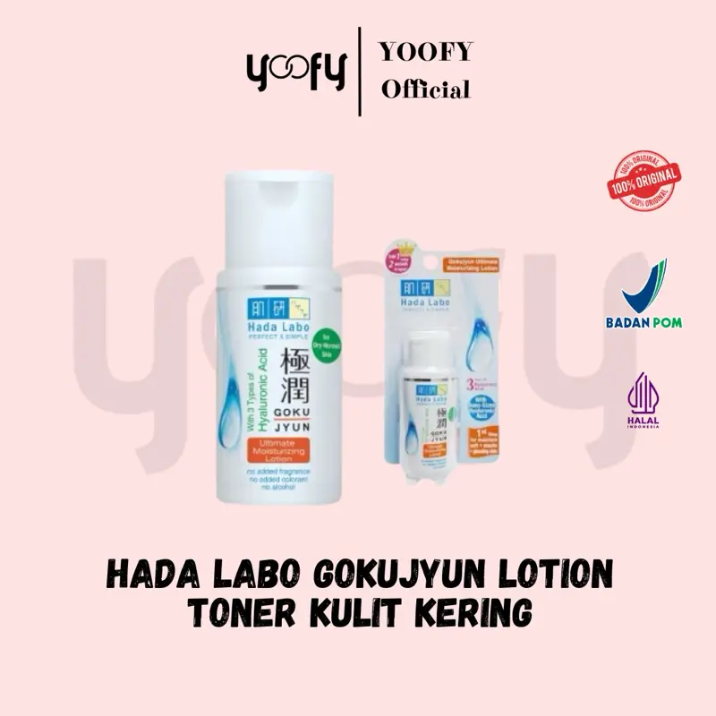Hada Labo Gokujyun Ultimate Moisturizing Lotion 30ml & 100ml / TONER KULiT KERING / Hydrating Toner Acid Hyaluronic
