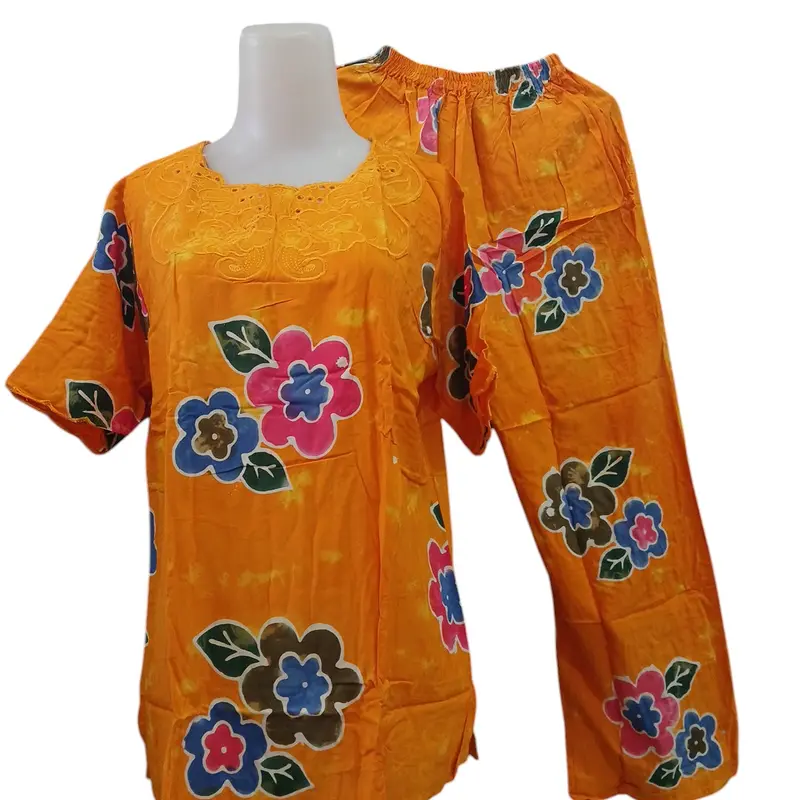 SETELAN BORDIR DEWASA WANITA STANDAR Baju Celana Panjang Katun Motif Remaja 2